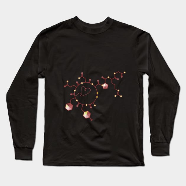 oxytocin hormone molecule and heart Long Sleeve T-Shirt by nv-arty